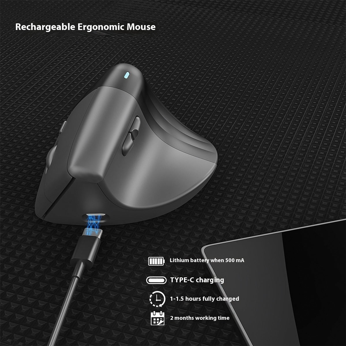 Wireless Bluetooth Vertical Mouse Vertical Ergonomics