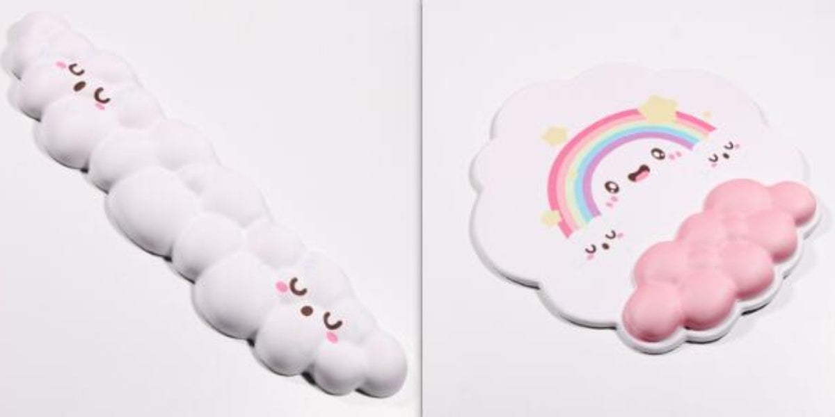 Cloud Keyboard Hand Wrist Rest Memory Foam Silicone Leather Mouse Pad Wristband Pad
